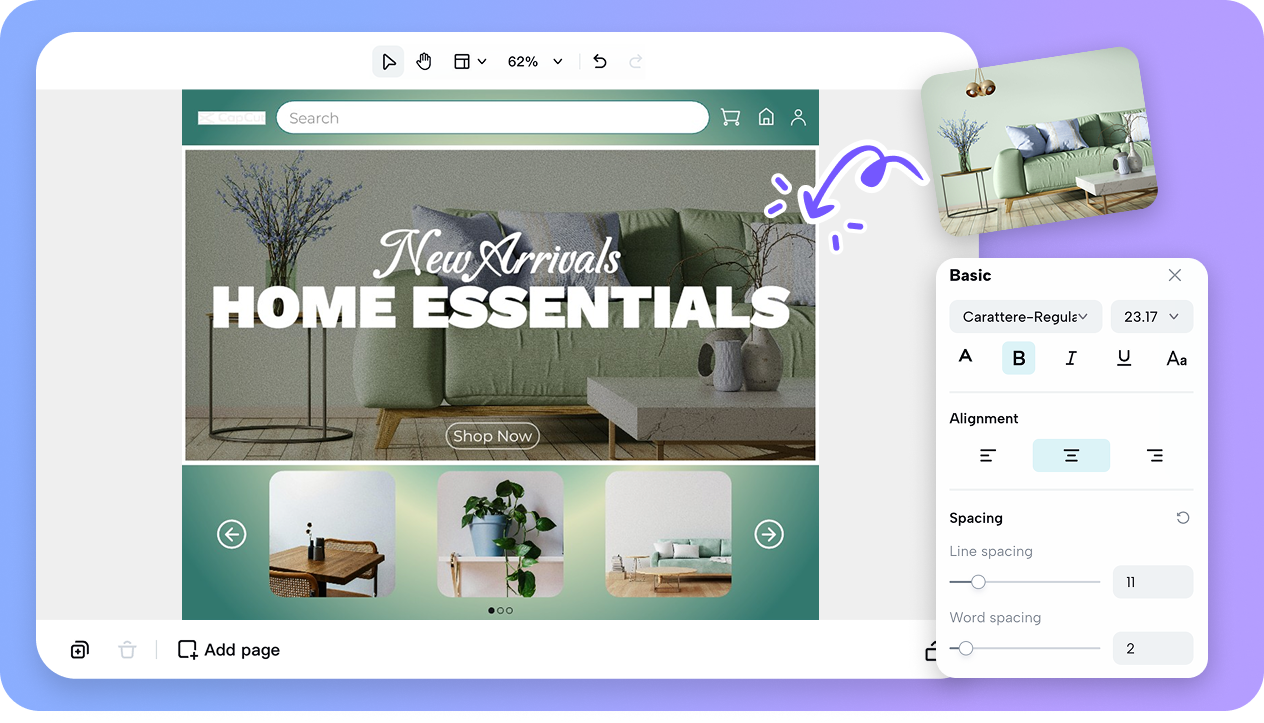 Intuitive drag-and-drop website creation tools